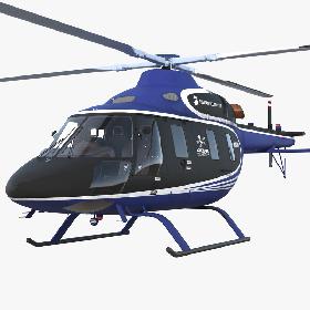 3D Light Helicopter Kazan Ansat